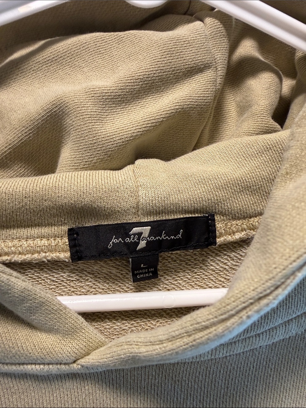 7 For All Mankind Sage Green Pullover Hoodie - Picture 2 of 8